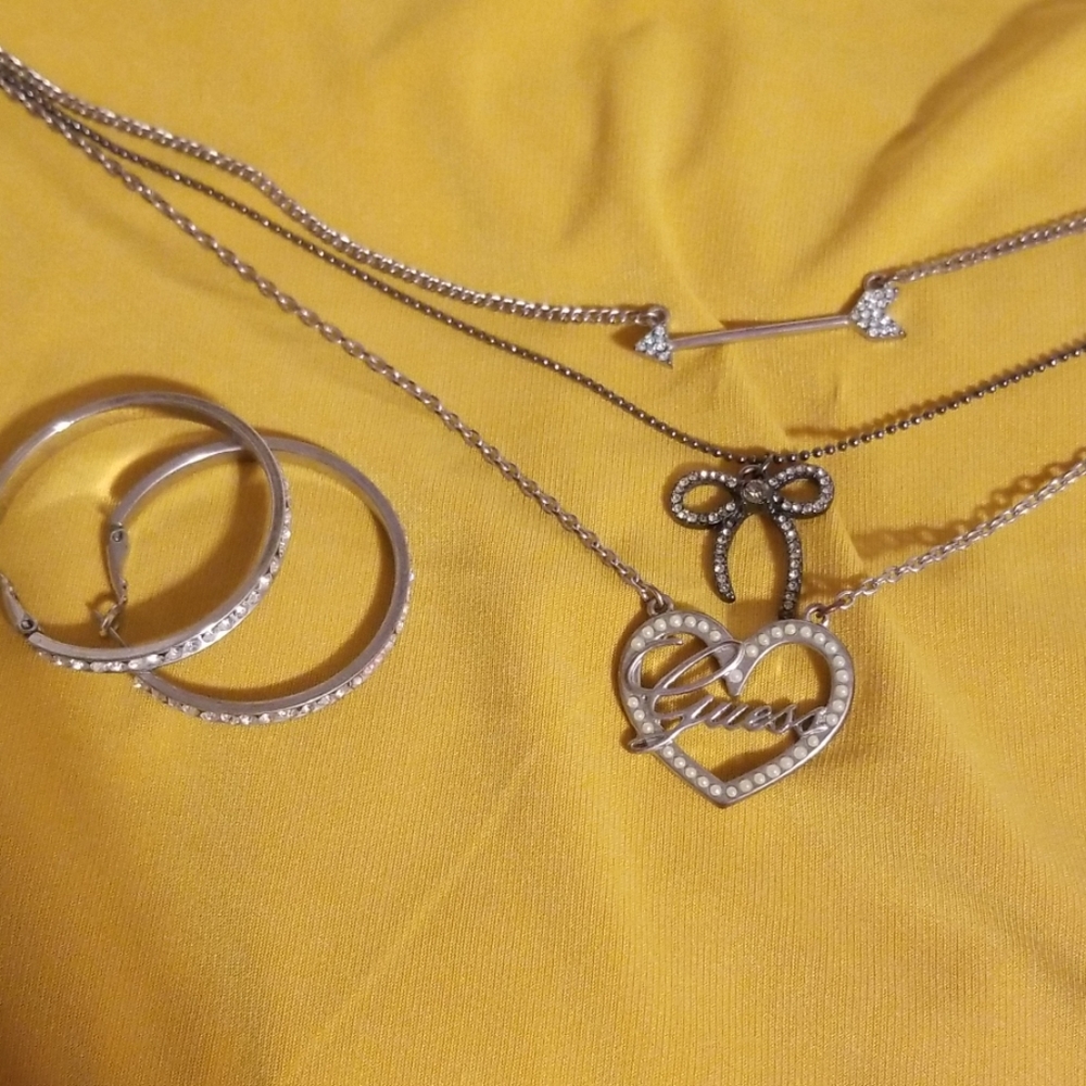 Guess necklaces and earrings